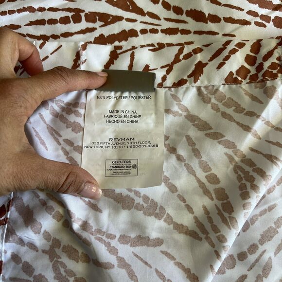 Kenneth Cole Reaction 70” x 72” Orange Zebra Fabric Shower Curtain Modern Home - Picture 3 of 4